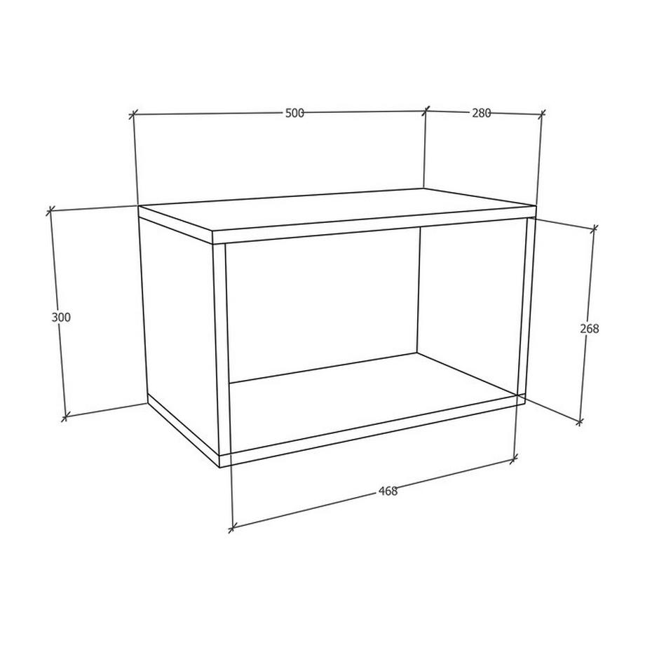 VCM Holzregal hängend | platzsparendes Regal | Maße: H. 30 x B. 50 x T. 28 cm | Elegantes Regal hängend | Aufbewahrungsregal | Bücherregal | Wandboard -  