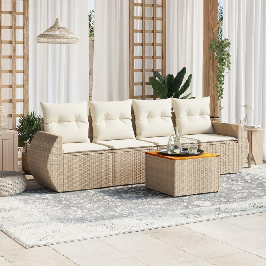 VidaXL set divano da giardino Polirattan  