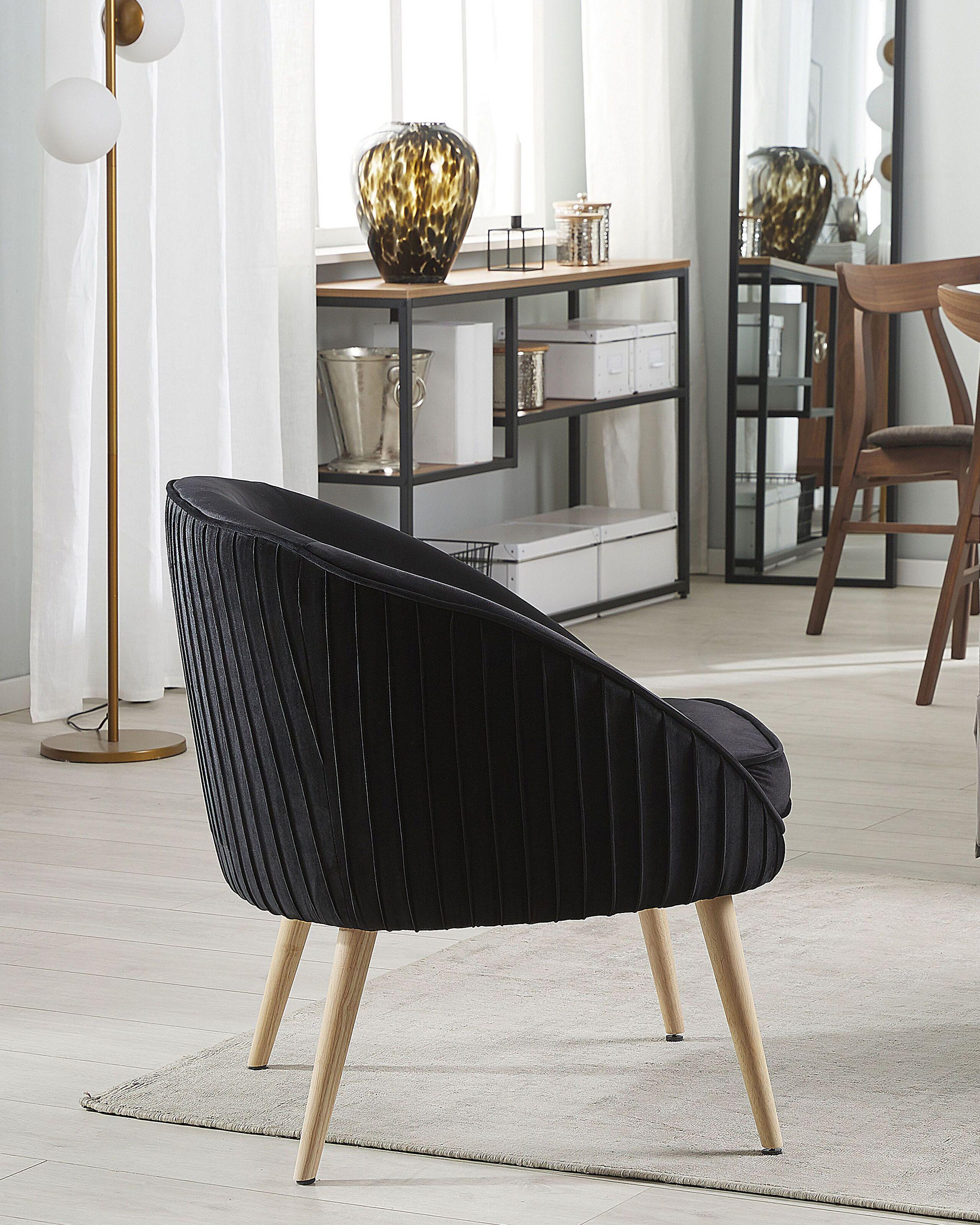 Beliani Fauteuil en Velours Moderne TROMSO  