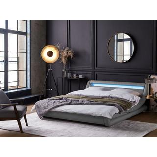 Beliani Letto con LED en Pelle sintetica Glamour AVIGNON  