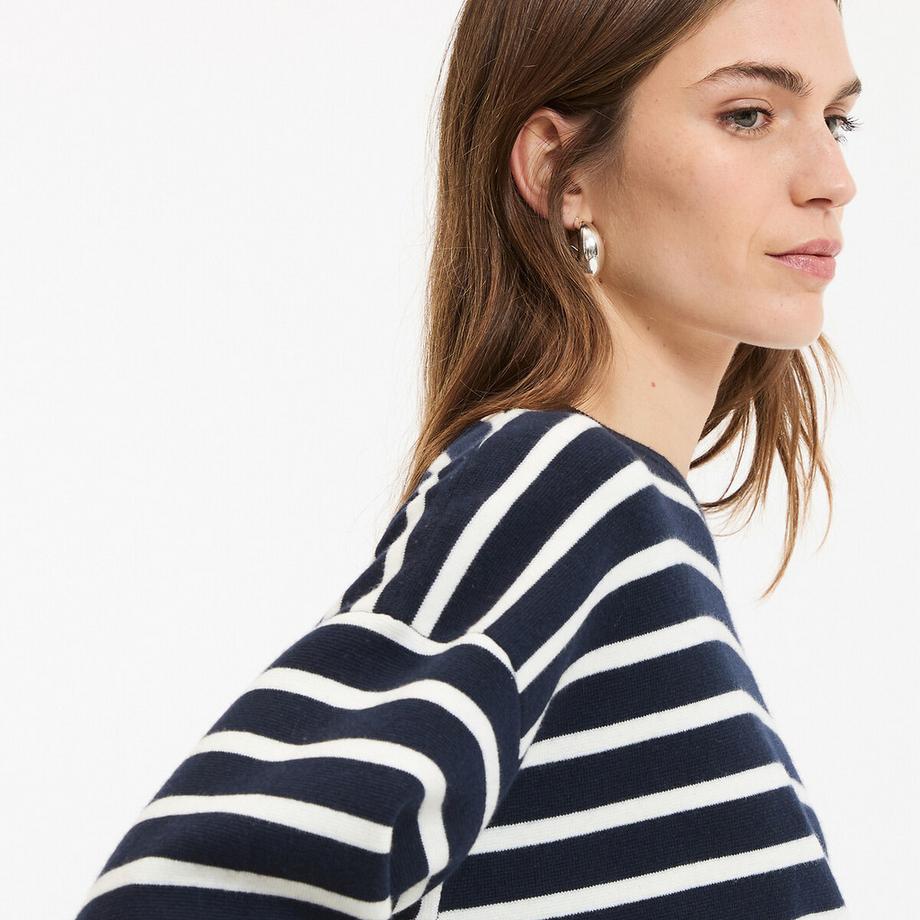 La Redoute Collections Gestreifter Rundhals Pullover  
