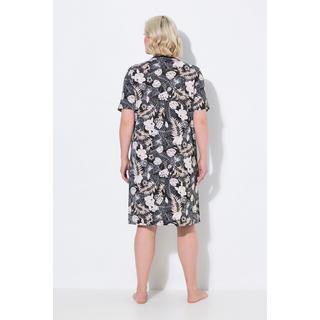 Ulla Popken Bigshirts Confezione Doppia Stampa Foglie Scollo Rotondo Scollo a V  