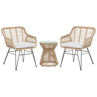 Beliani Set bistrot en Rattan sintetico Rustico TRESTINA  