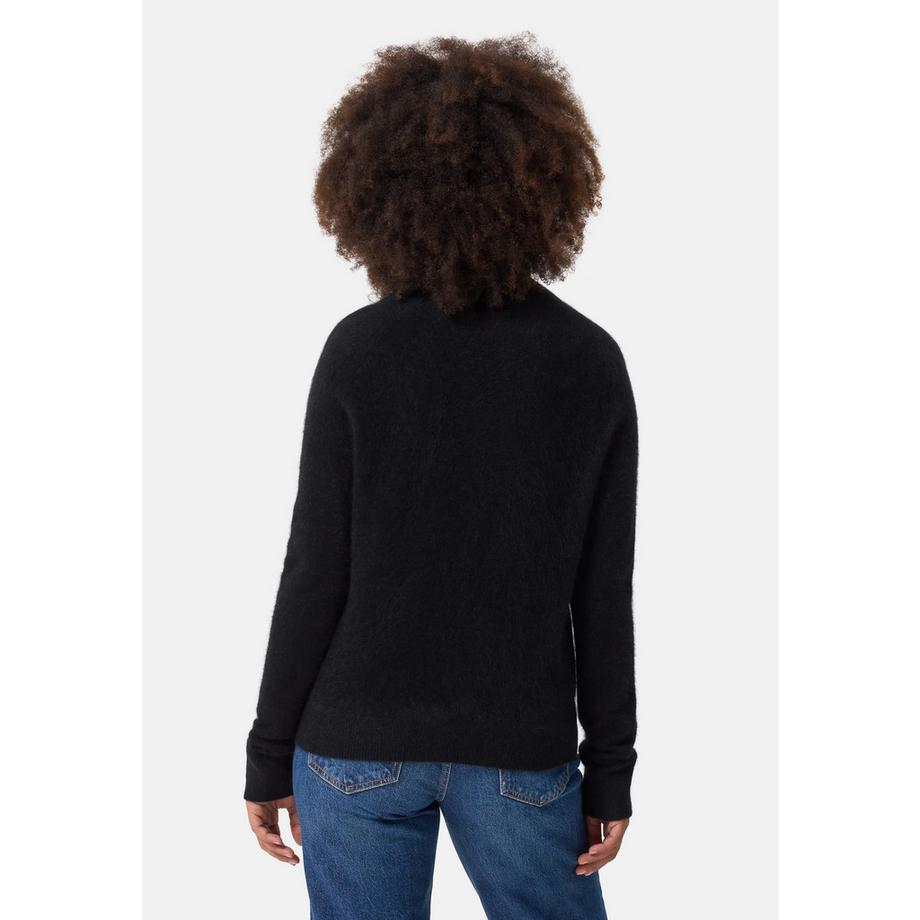 CASH-MERE.CH Pull Cachemire Brossé Col Montant Court  