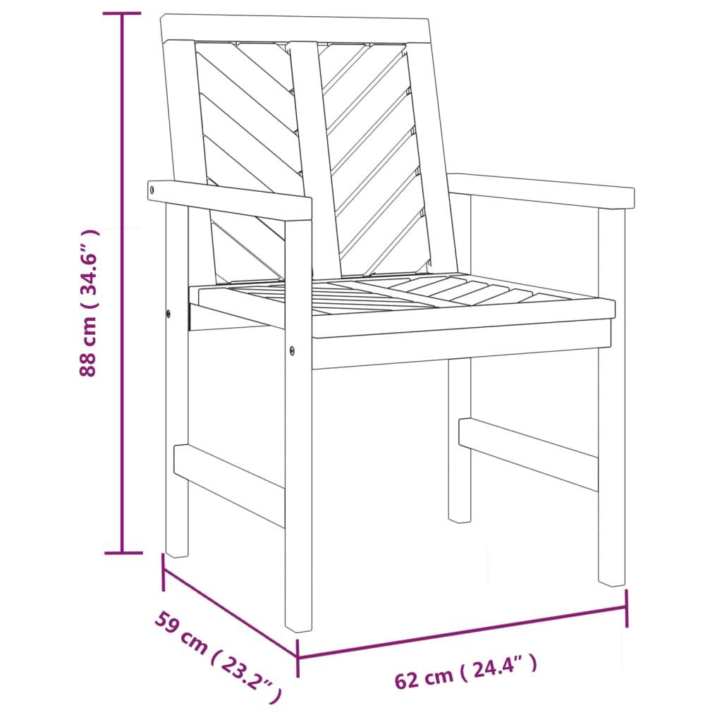 VidaXL Chaise de jardin bois d'acacia  