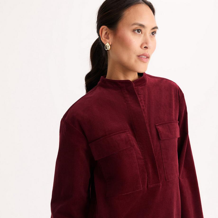 La Redoute Collections Robe droite en velours col Mao  