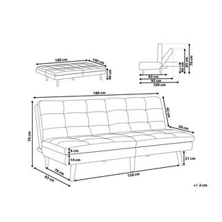 Beliani Schlafsofa aus Polyester Retro RONNE  