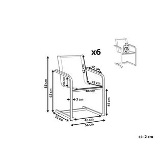 Beliani Lot de 6 chaises de jardin en Acier inox Moderne COSOLETO  