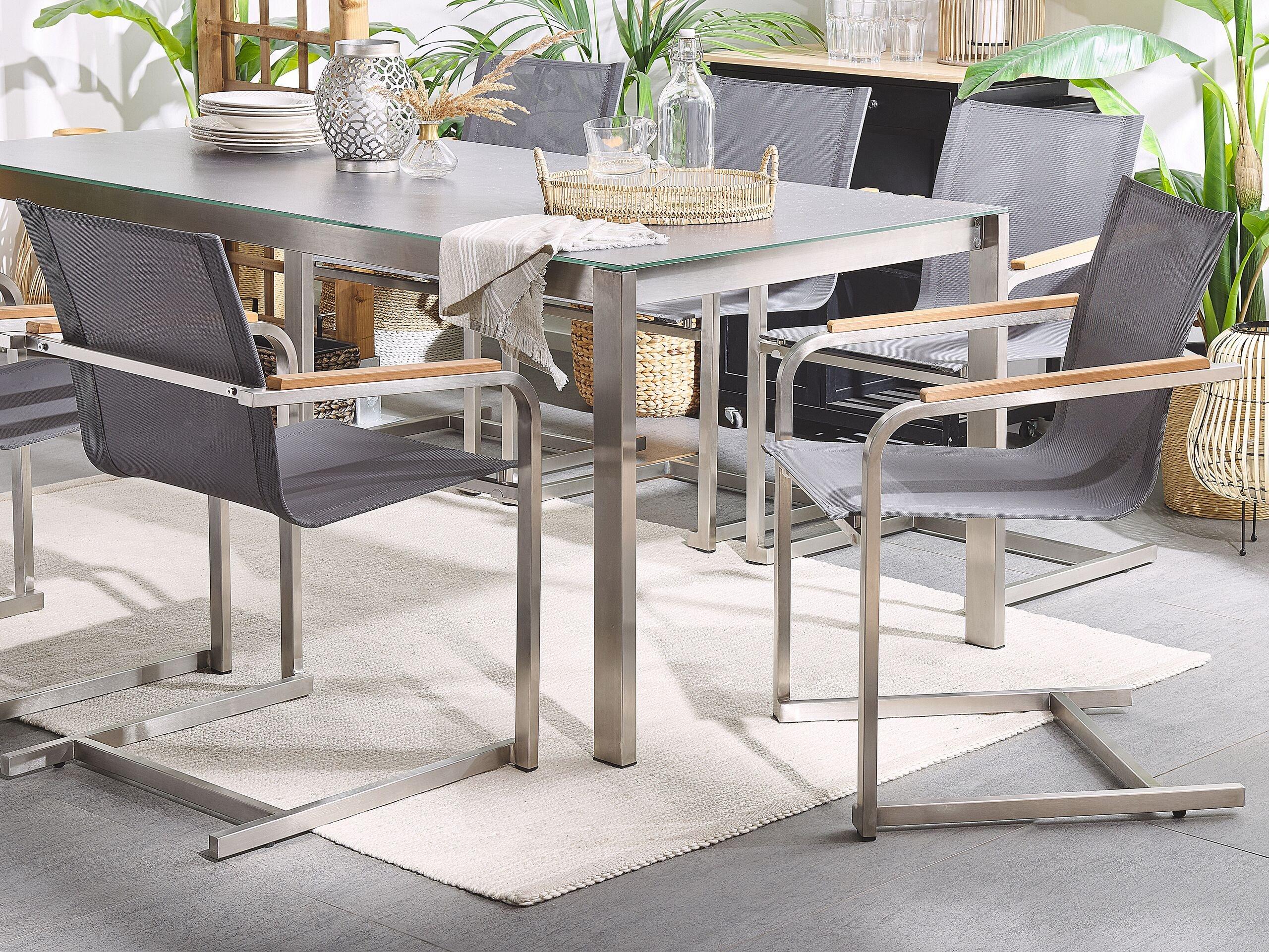 Beliani Set di 6 sedie da giardino en Acciaio inox Moderno COSOLETO  