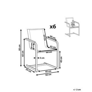 Beliani Lot de 6 chaises de jardin en Acier inox Moderne COSOLETO  