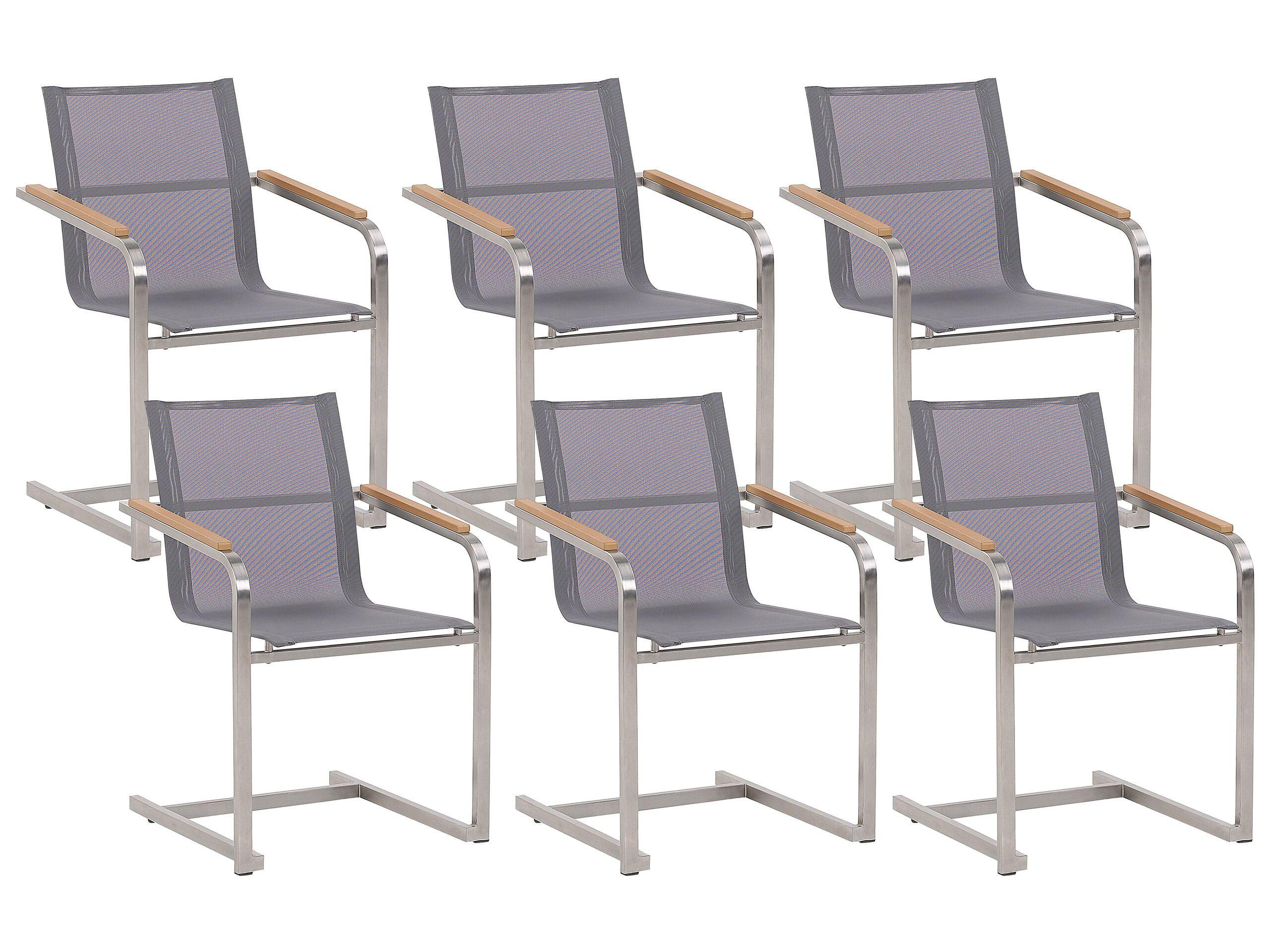 Beliani Lot de 6 chaises de jardin en Acier inox Moderne COSOLETO  