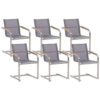 Beliani Lot de 6 chaises de jardin en Acier inox Moderne COSOLETO  