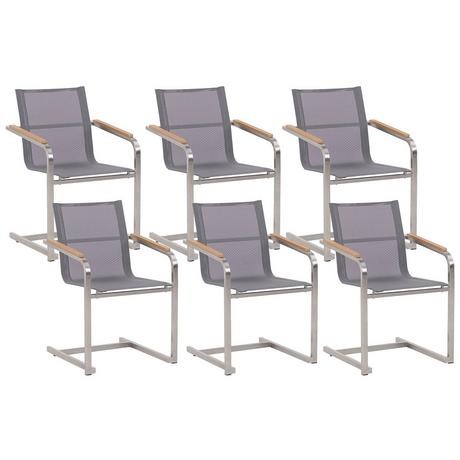 Beliani Lot de 6 chaises de jardin en Acier inox Moderne COSOLETO  