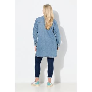Ulla Popken Oversized Jeans-Shaket Hemdkragen  