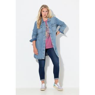 Ulla Popken Oversized Jeans-Shaket Hemdkragen  
