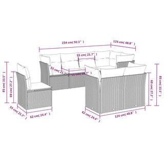 VidaXL Ensemble de canapés de jardin rotin synthétique  