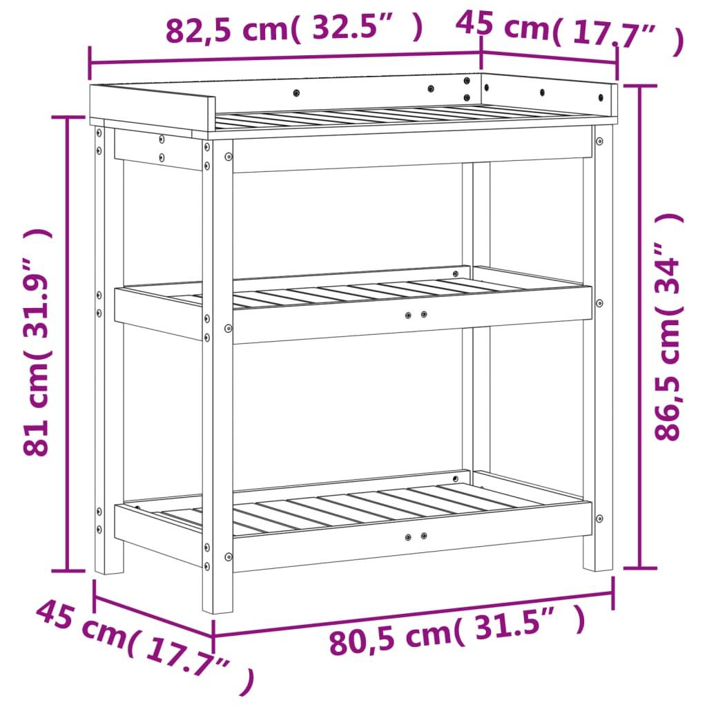 VidaXL Table d'empotage bois de douglas  