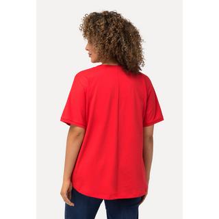 Ulla Popken  T-shirt dal taglio oversize con design fotografico, scollo a girocollo e mezze maniche 