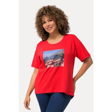 T-shirt oversize, imprimé plage, col rond et manches courtes