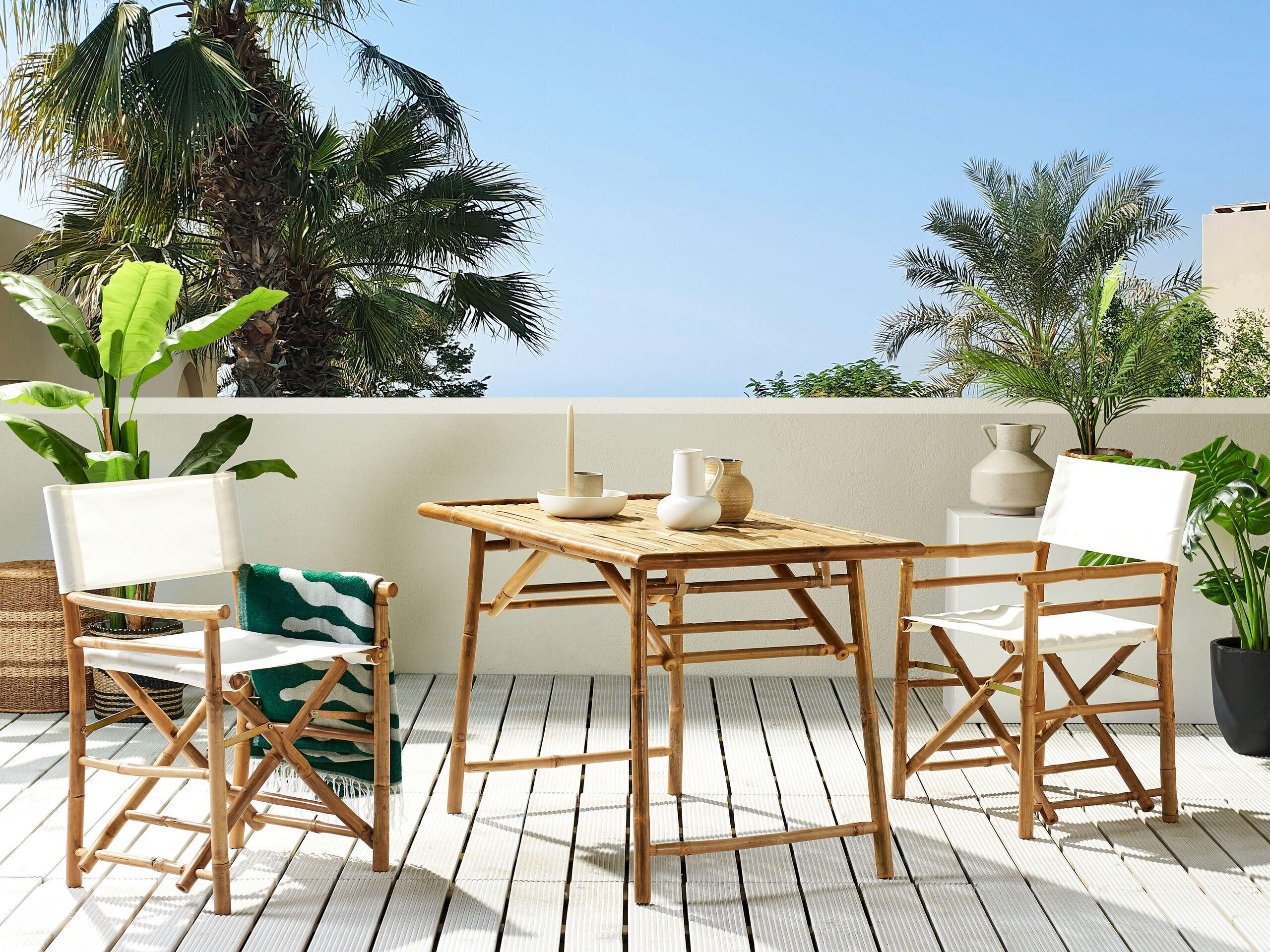 Beliani Table de salle à manger de jardin en Bambou Boho MOLISE  