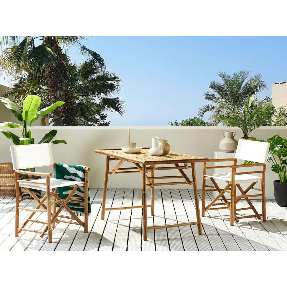 Beliani Table de salle à manger de jardin en Bambou  MOLISE  