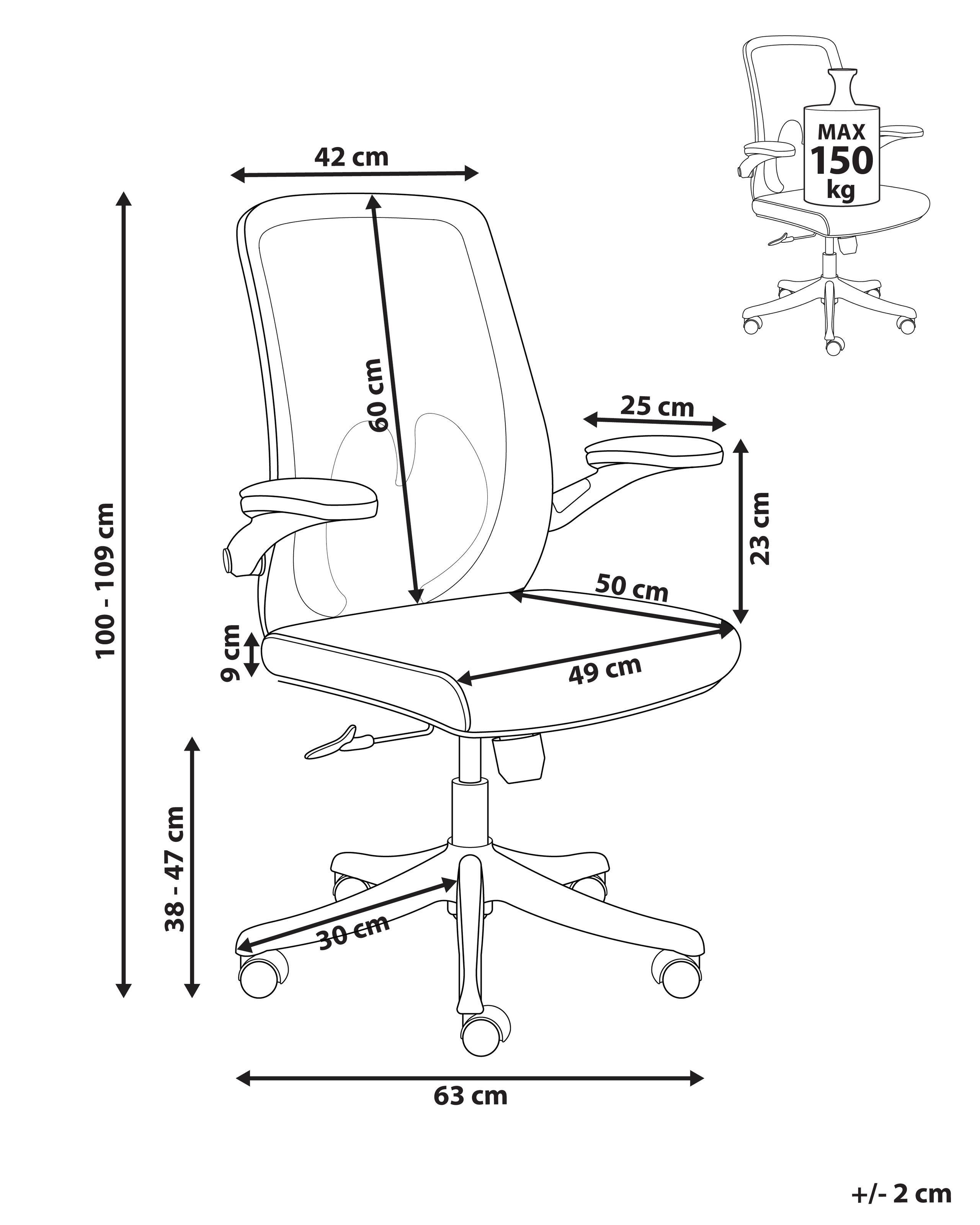 Beliani Chaise de bureau en Tissu maillé Moderne OVERLORD  