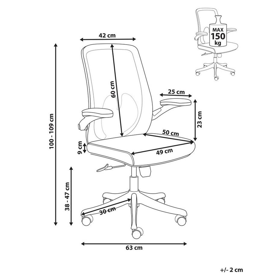 Beliani Chaise de bureau en Tissu maillé Moderne OVERLORD  