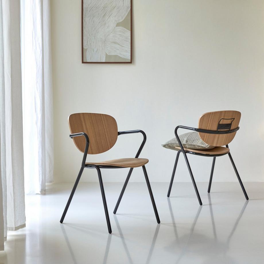 Tikamoon Chaise en frêne et métal Ada  