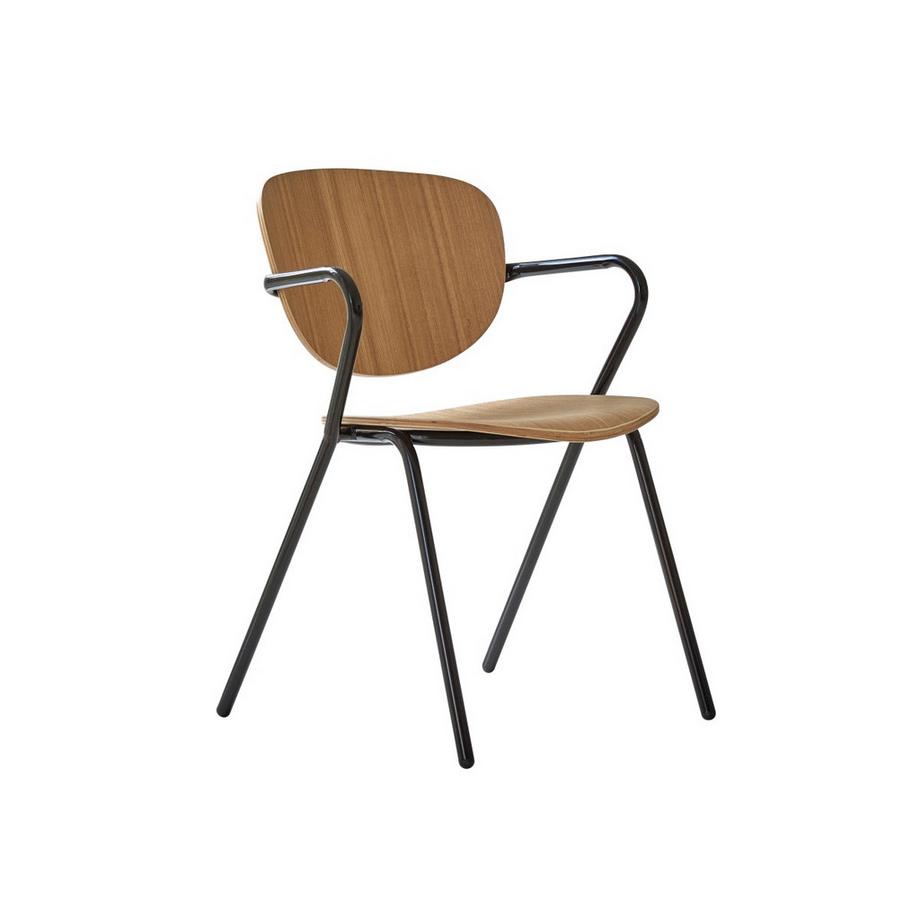 Sedia in metallo e frassino Ada