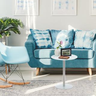 B2X Beistelltisch aus Glas und Edelstahl  