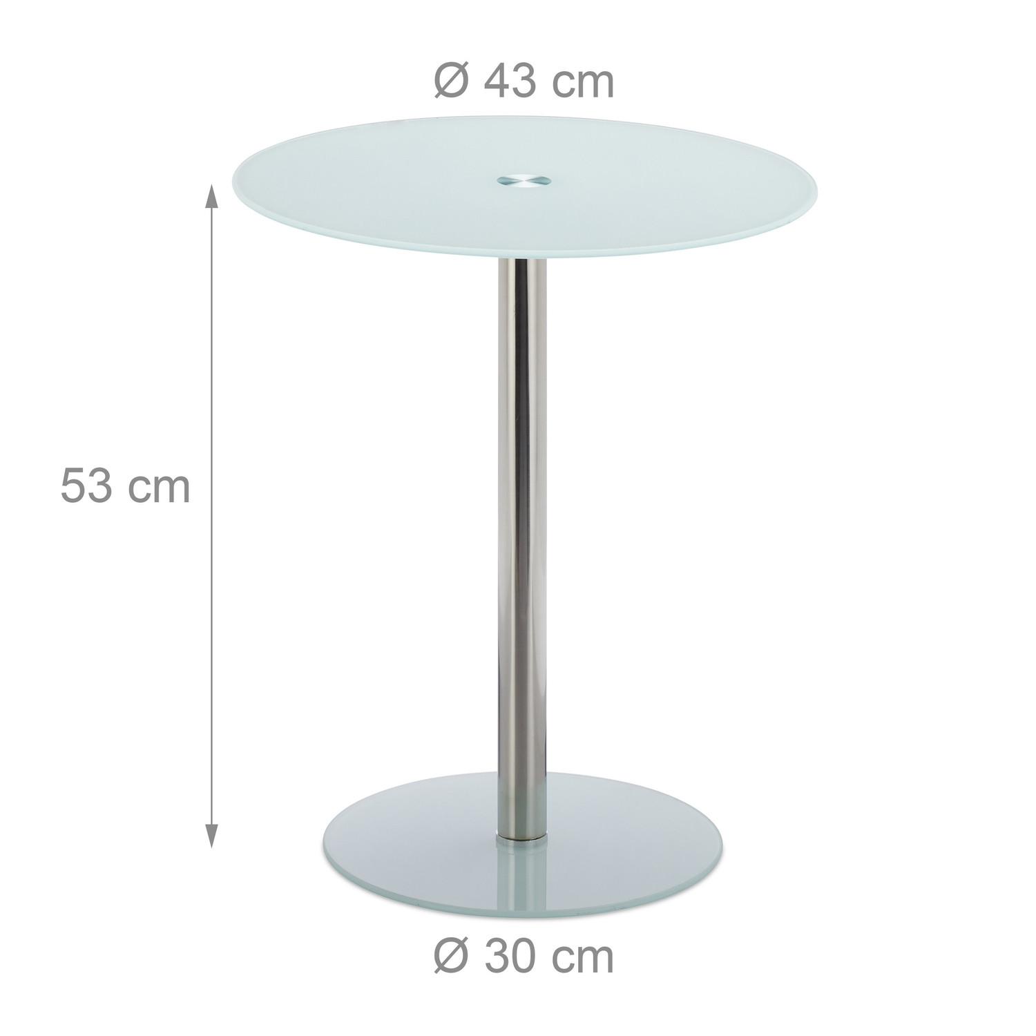 B2X Beistelltisch aus Glas und Edelstahl  