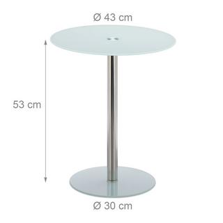 B2X Beistelltisch aus Glas und Edelstahl  