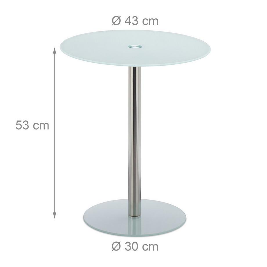 B2X Beistelltisch aus Glas und Edelstahl  