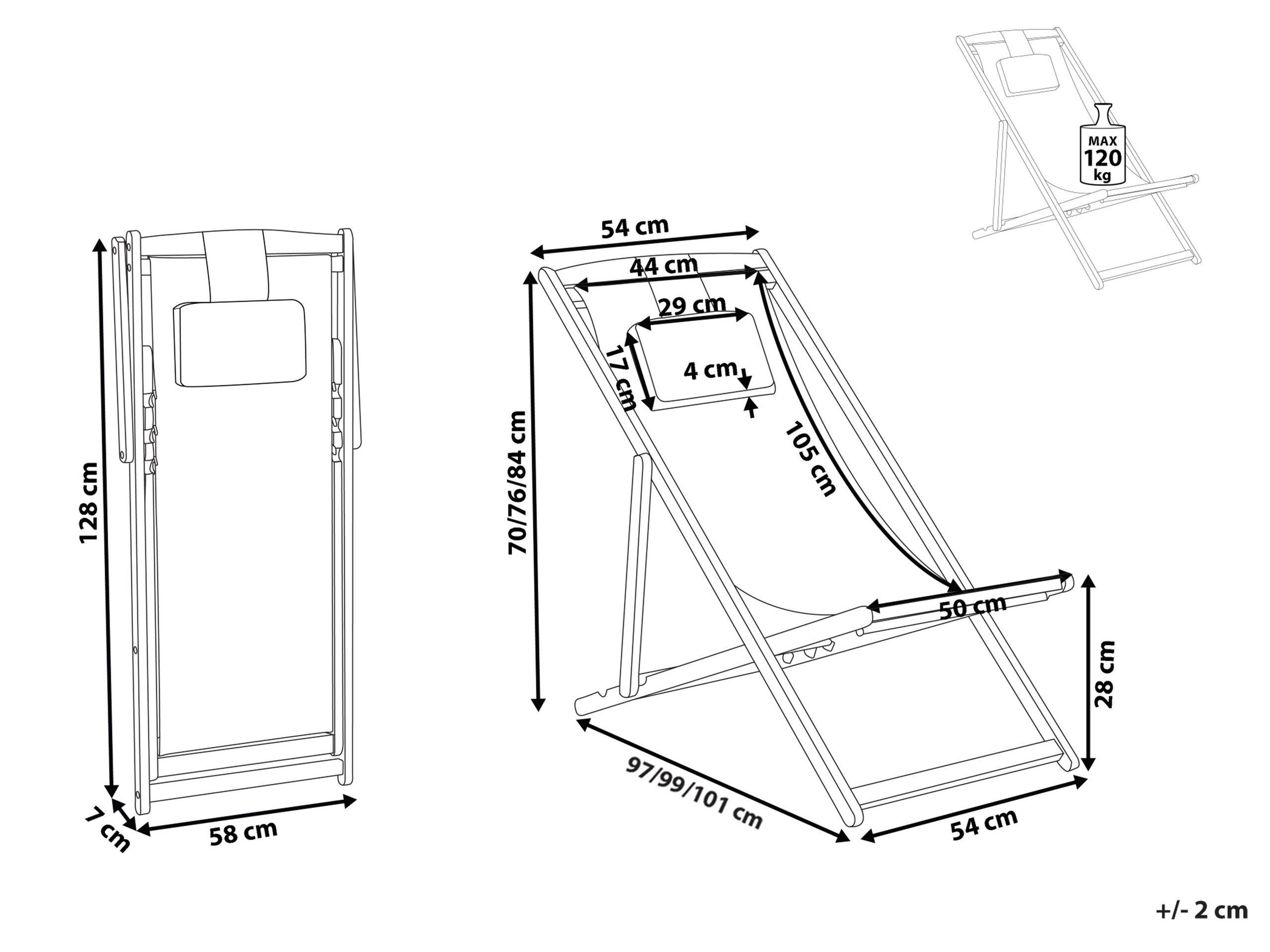Beliani Sedia a sdraio pieghevole en Tessuto Classico AVELLINO  