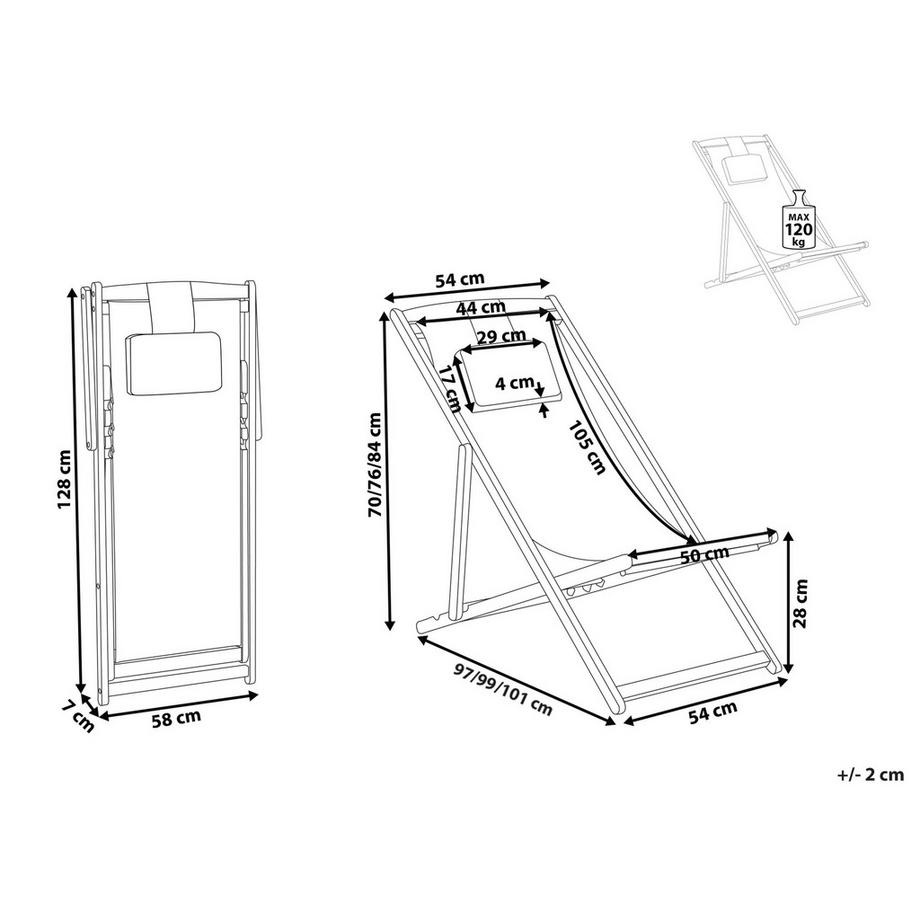 Beliani Sedia a sdraio pieghevole en Tessuto Classico AVELLINO  