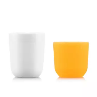 bodum Set de 2 mugs en porcelaine avec manchon silicone DOURO 0.3 L Yolk  Orange