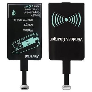 eStore  Qi-Adapter – kabelloser Ladeempfänger für Micro-USB – Schwarz 