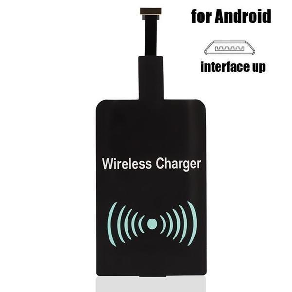eStore  Qi-Adapter – kabelloser Ladeempfänger für Micro-USB – Schwarz 