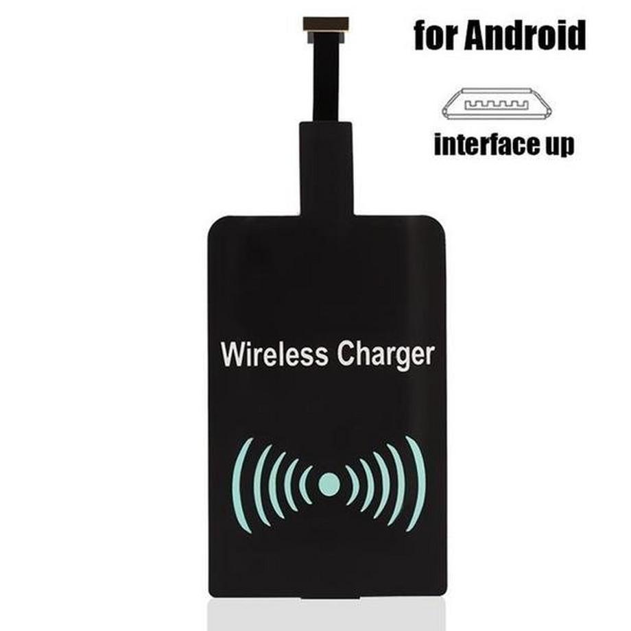eStore  Adattatore Qi - Ricevitore Caricabatterie Wireless per Micro-USB - Nero 
