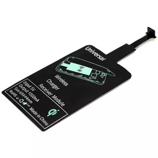 eStore  Adattatore Qi - Ricevitore Caricabatterie Wireless per Micro-USB - Nero 