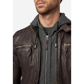 RICANO  Lederjacke 12815 Hood, Bikerstil mit abtrennbarer Kapuze 