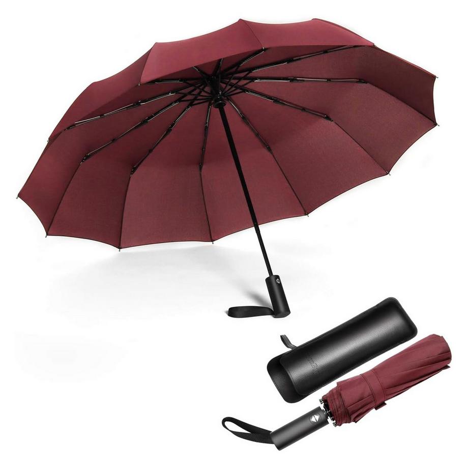 Regenschirm, kompakter, starker, winddichter, automatischer Regenschirm, faltbar, leicht