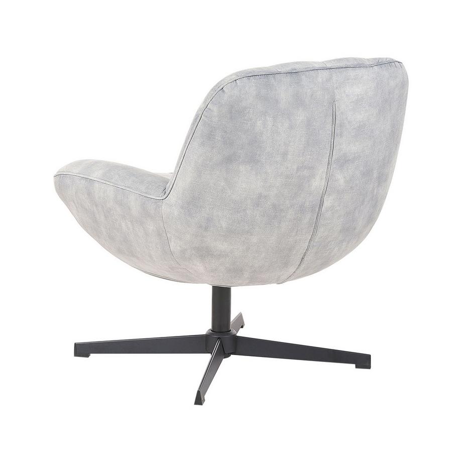 Beliani Fauteuil pivotant en Velours Rétro LIA  