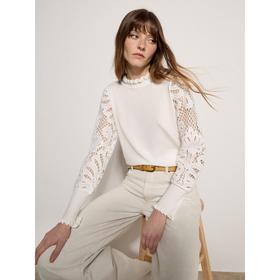Pull en maille dentelle