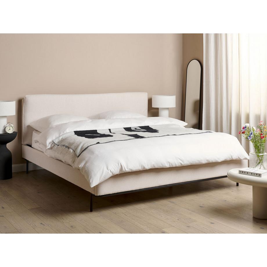 Beliani Bett mit Lattenrost aus Stoff  CORIO  