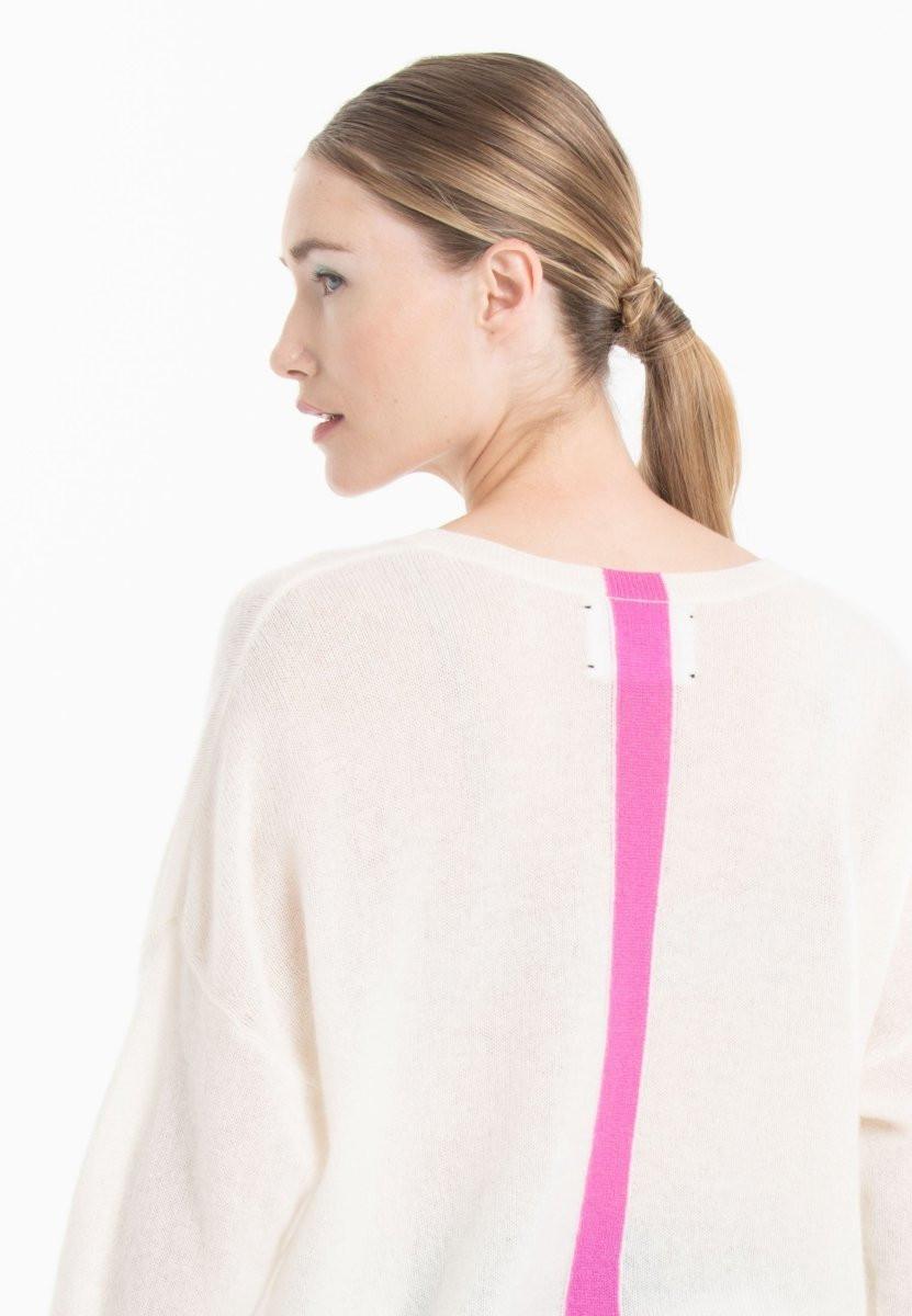 Studio Cashmere8 NAMI 23 V-Ausschnitt Gestreifter Pullover  