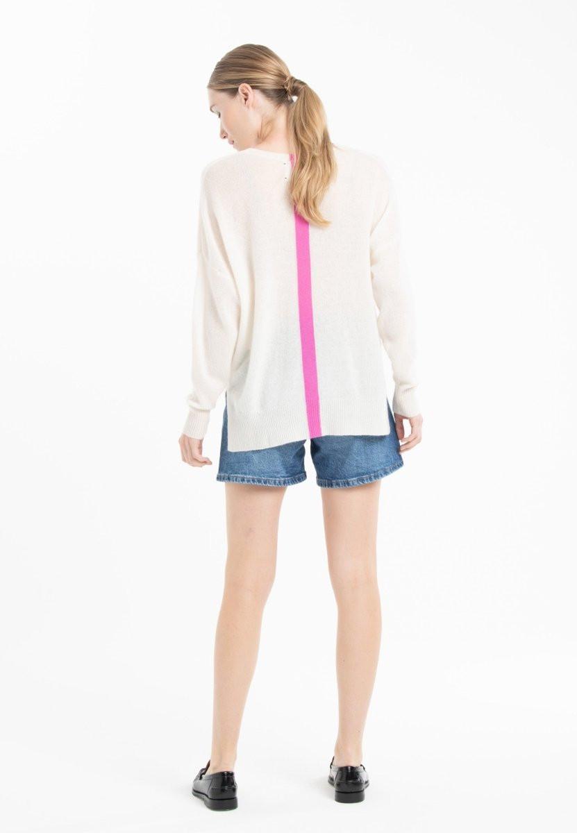 Studio Cashmere8 NAMI 23 V-Ausschnitt Gestreifter Pullover  