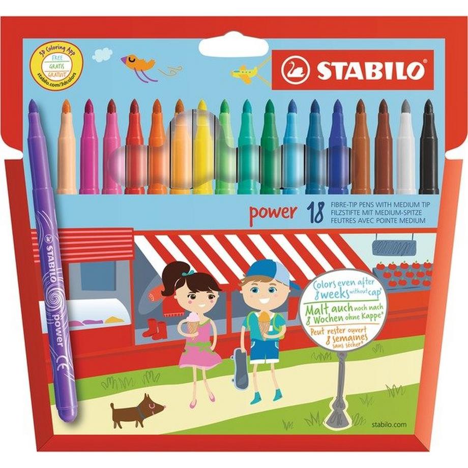 STABILO STABILO Fasermaler Power 280/1801 Etui 18 Stück  