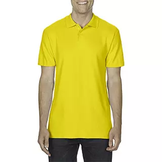 Gildan Softstyle Mens Short Sleeve Double Pique Polo Shirt  Jaune Bariolé