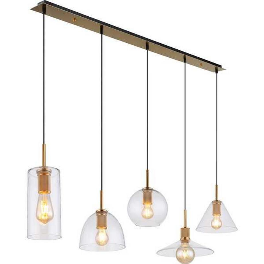 Lampe à suspension Adara laiton mat 5xE27